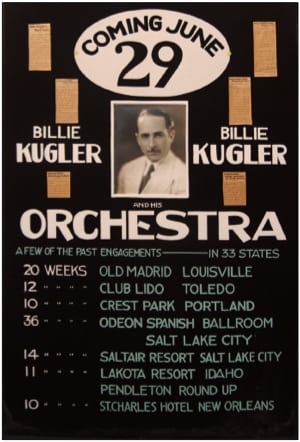 A Billie Kugler Orchestra posterPhoto courtesy of the Schubert Club