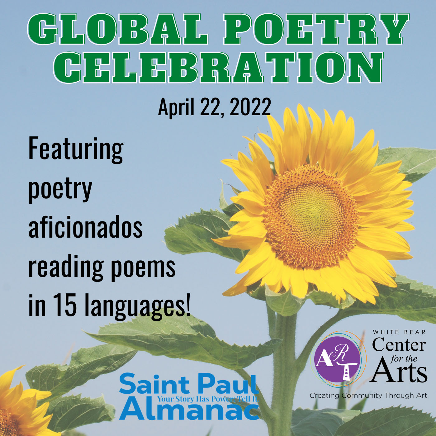 Global Poetry Celebration - April 22, 2022 - Featuring poetry aficionados reading poems in 15 languages!